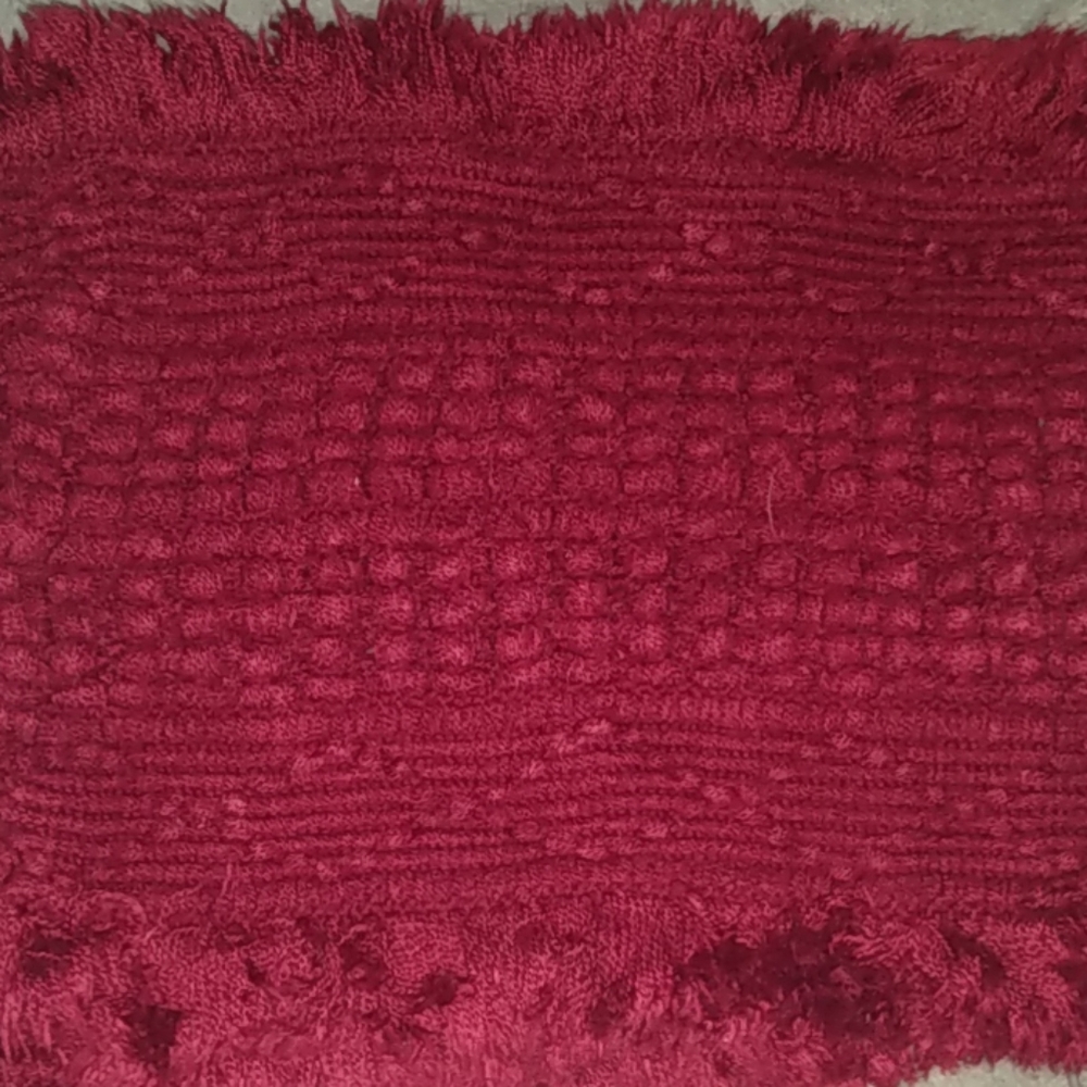 Burgundy Infinity Fringe Scarf